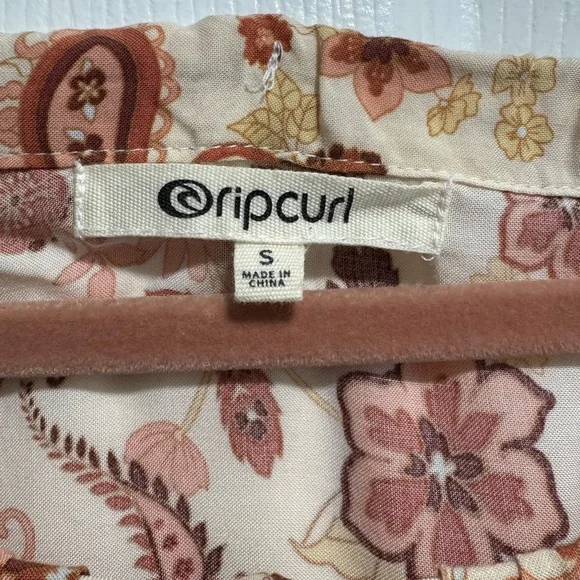 Rip Curl Long Sleeve Floral Dress - Cream and Brown - Picture 2 of 3